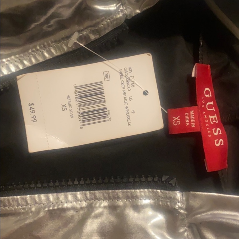 Metallic Guess Crop Jacket with Hood - Picture 10 of 12